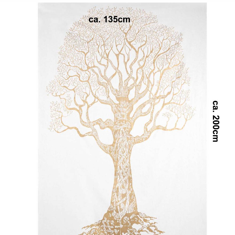 Kunst Und Magie Tagesdecke Wandbehang Deko Tuch Goldener Baum Lebensbaum ca. 200 x135cm Bis zu 60% Rabatt