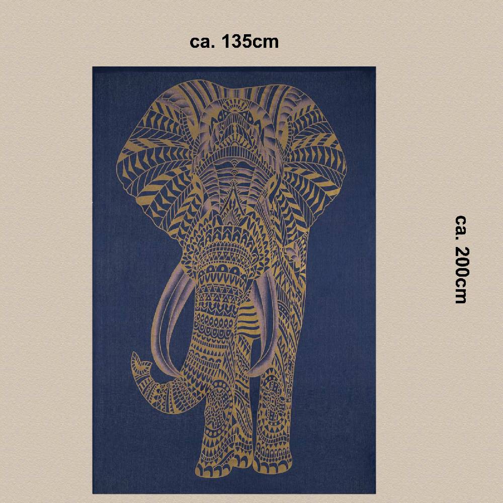 Kunst Und Magie Kunst und Magie Tagesdecke Wandbehang Deko Tuch Goldener Elefant ca. 200 x135cm Nur für heute