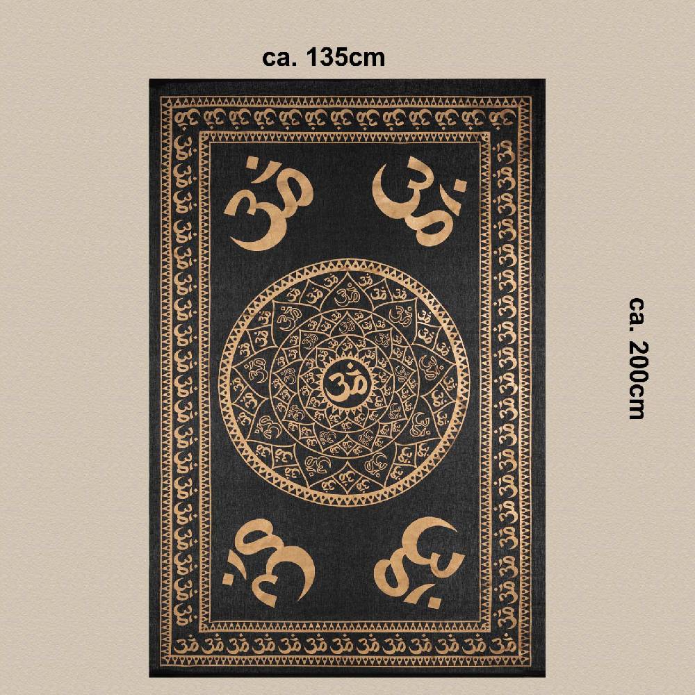 Kunst Und Magie Kunst und Magie Tagesdecke Wandbehang Deko Tuch Golden Om ca. 200 x135cm Bis zu 55% Rabatt