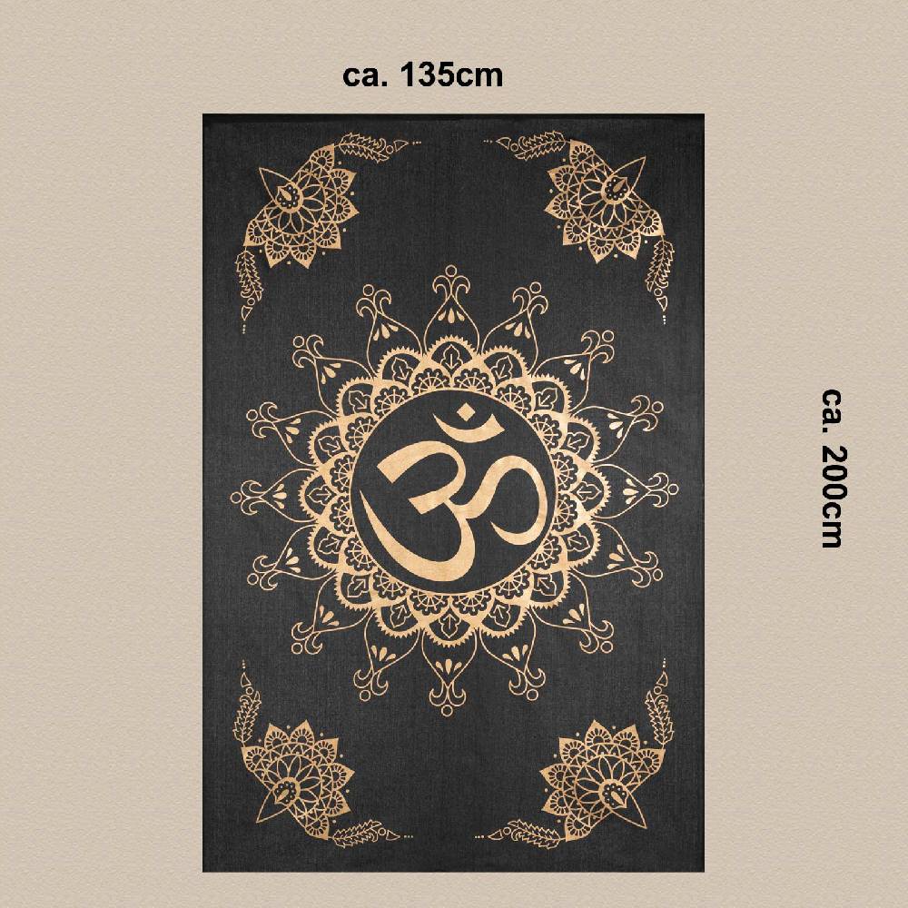Kunst Und Magie Kunst und Magie Tagesdecke Wandbehang Deko Tuch Golden Om ca. 200 x135cm Discount Store für neue Produkte