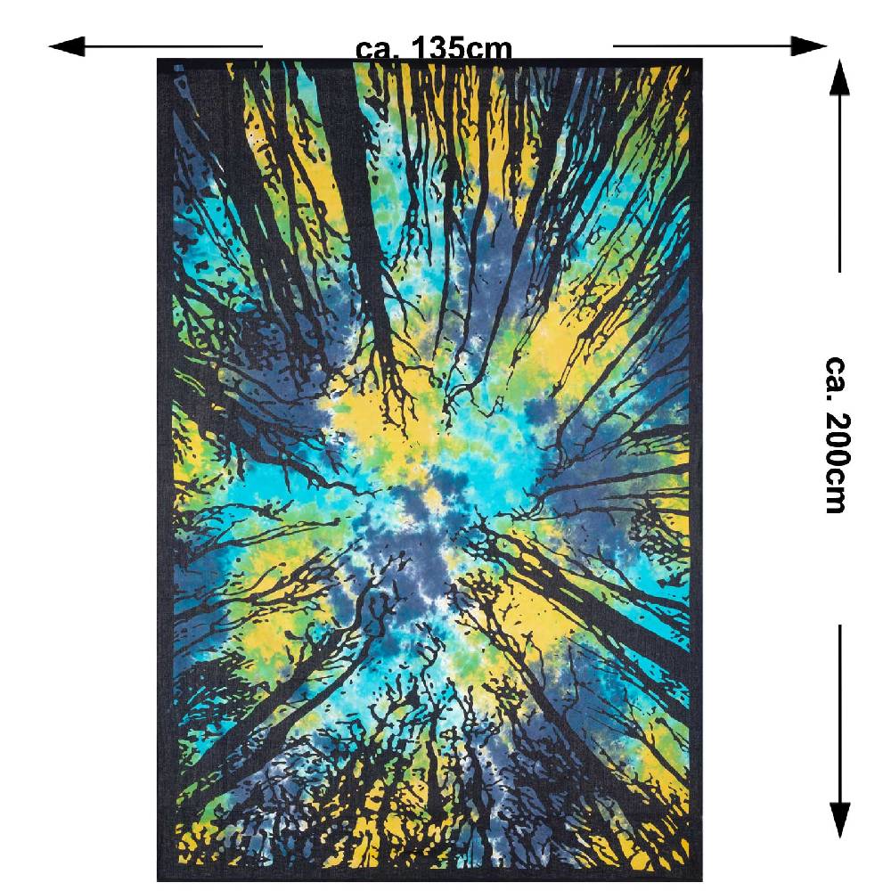 Kunst Und Magie Tagesdecke Wandbehang Deko Tuch Wald Bäume Zauberwald ca 135 x 200cm 50% Rabatt mit kostenlosem Versand