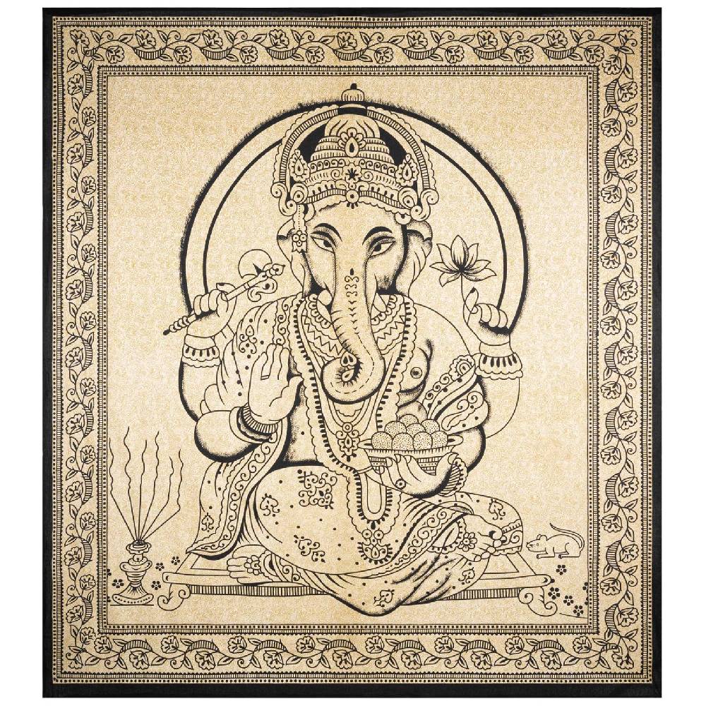 Kunst Und Magie Ganesha Dekotuch Große Tagesdecke Wandbehang Tuch Goa ca. 200 x 225 cm Kostenloser Versand international