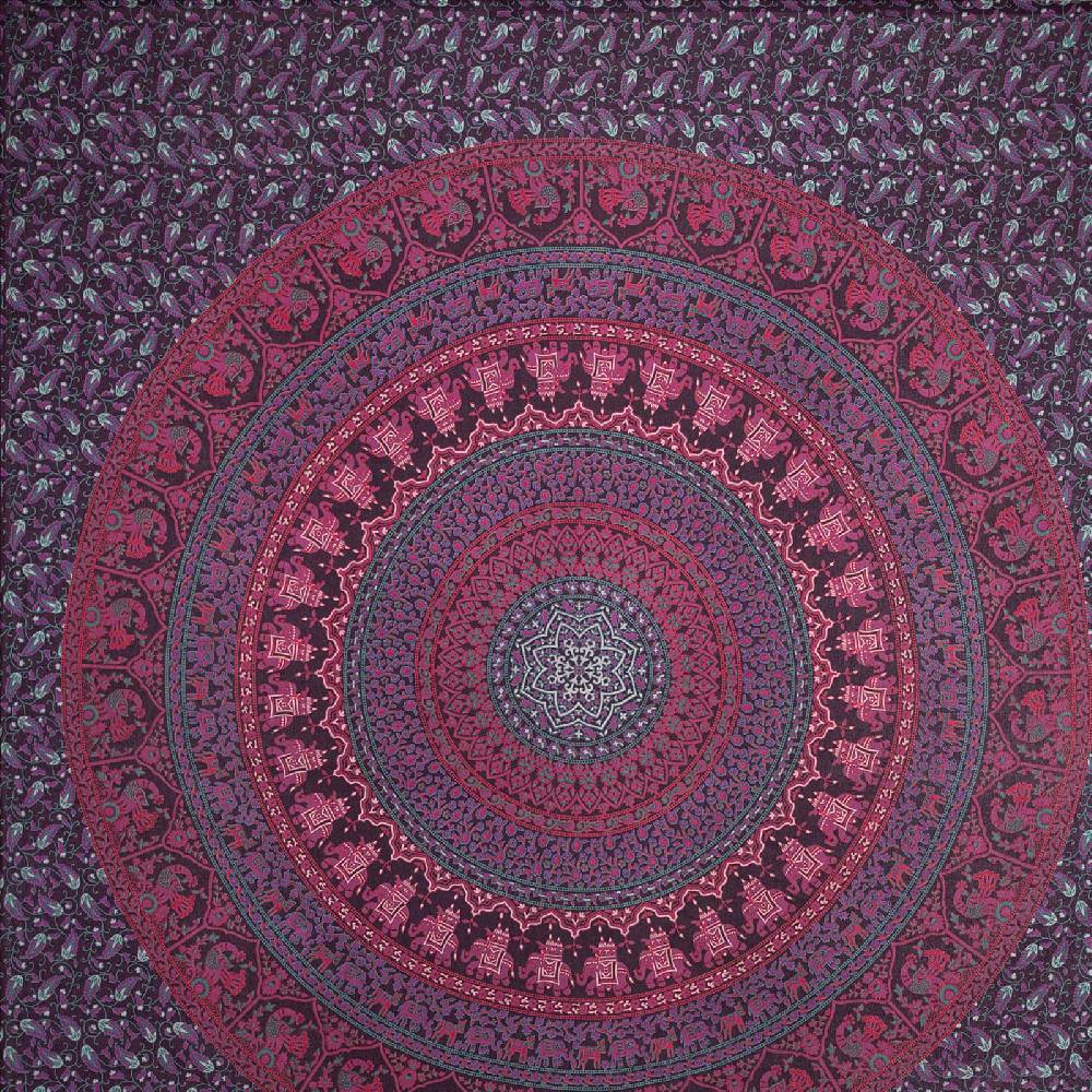 Kunst Und Magie Tagesdecke Wandbehang Mandala Deko Tuch Indisch Elefant XL ca. 200 x 230cm 50% Rabatt für begrenzte Zeit