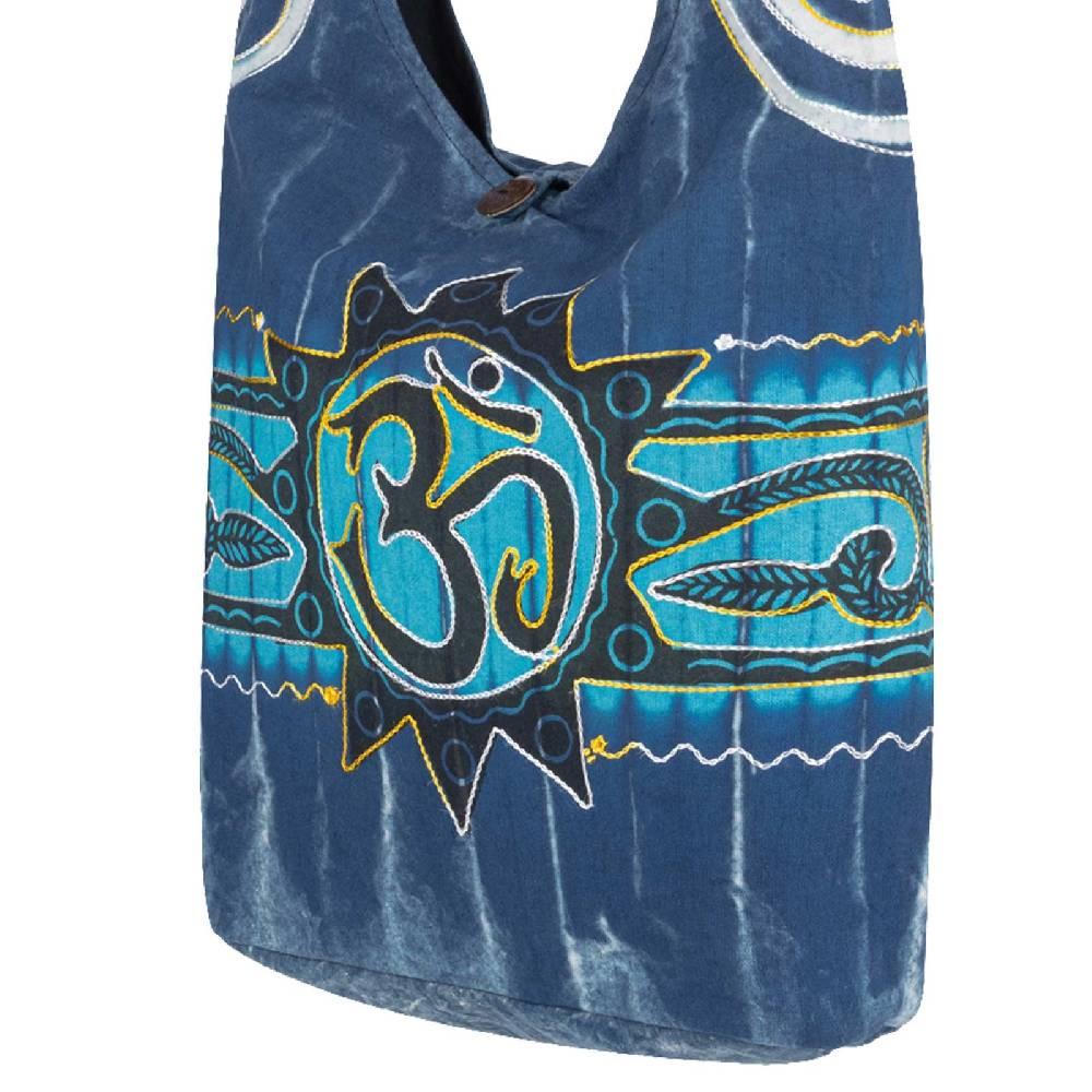 Kunst Und Magie Kunst und Magie Batik Schultertasche Umhängetasche mit Om Motiv Blau 2025