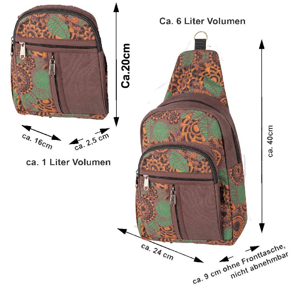 Kunst Und Magie Kunst und Magie Sling Bag Schultertasche Hippie Goa Bodybag crossbody Rucksack Bunt M Outlet