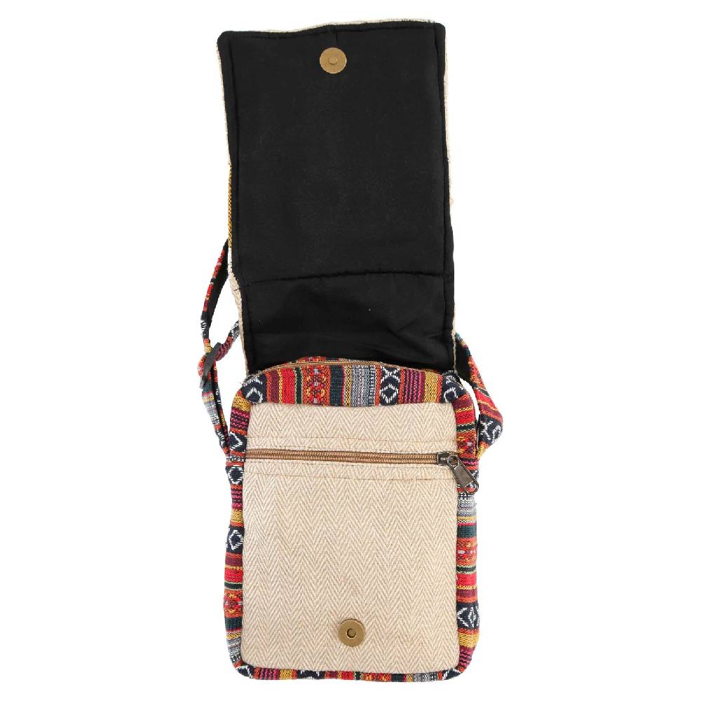 Kunst Und Magie kleine Hanf Schultertasche Hippie Handtasche Goa Tasche mit Schulterriemen Damen Herren im Angebot