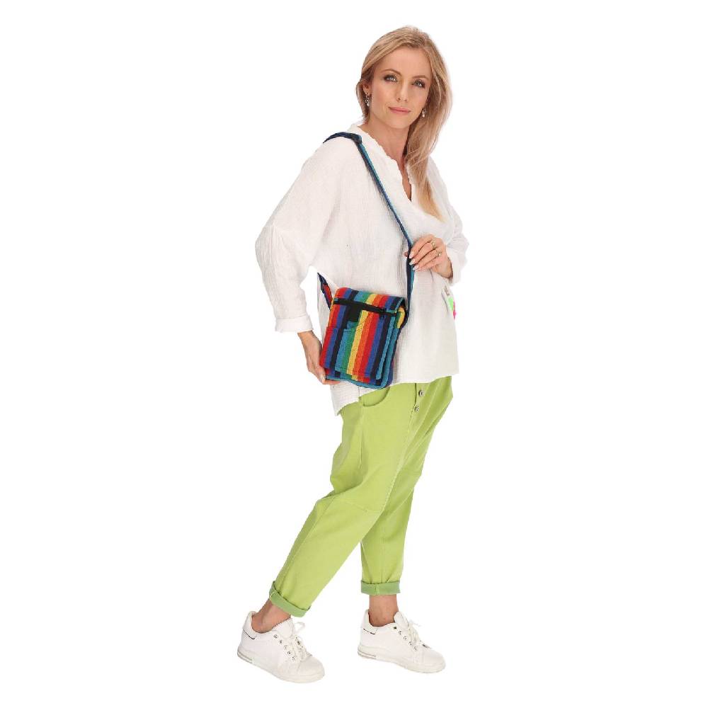 Kunst Und Magie kleine Regenbogen Schultertasche Hippie Handtasche Goa Tasche mit Schulterriemen Damen Herren Rainbow Meist gekauft