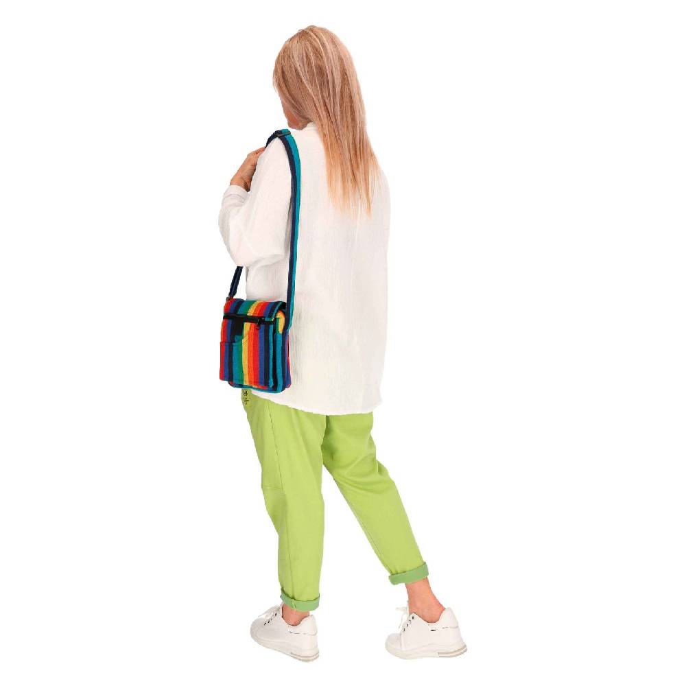 Kunst Und Magie kleine Regenbogen Schultertasche Hippie Handtasche Goa Tasche mit Schulterriemen Damen Herren Rainbow Meist gekauft
