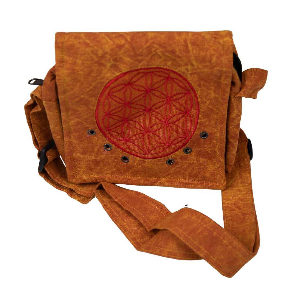 Kunst Und Magie Schultertasche Hippie Umhängetasche Handtasche Goa Tasche mit Schulterriemen Damen Herren Lebensblume Blitzverkäufe