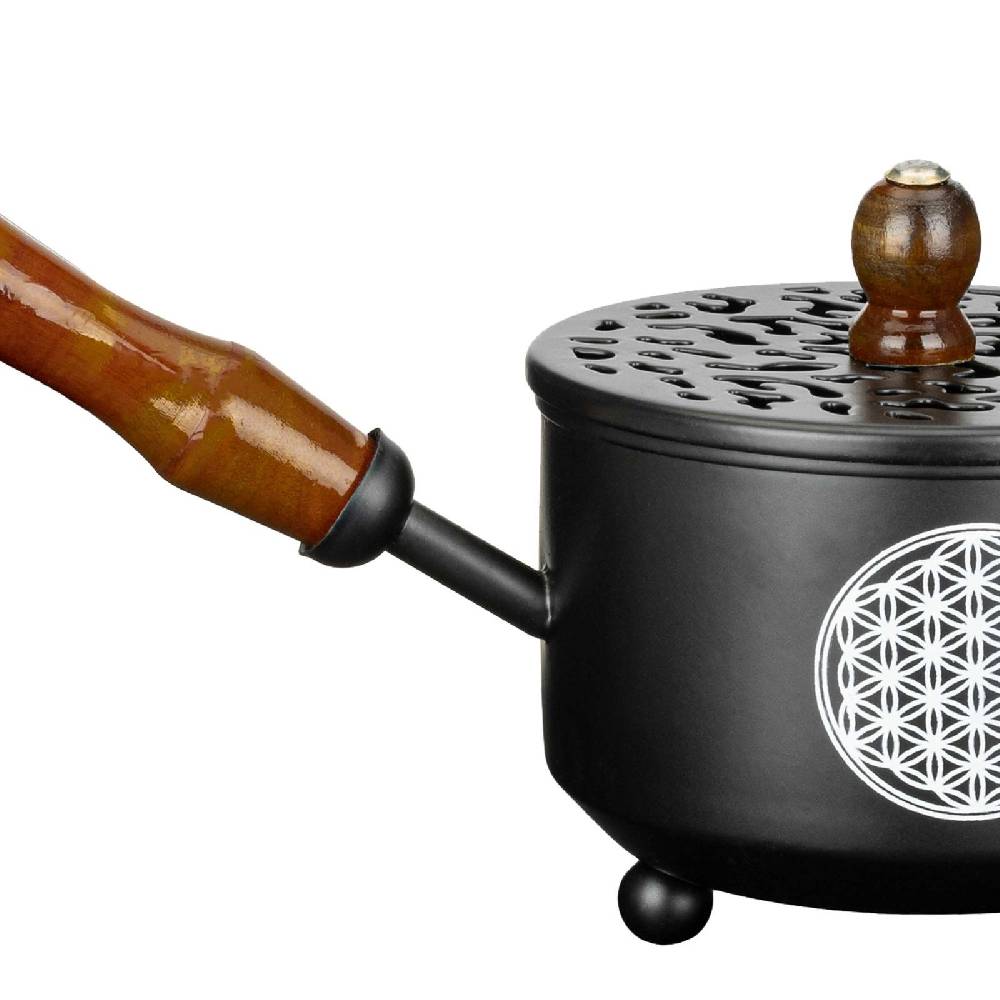 Kunst Und Magie Räucherpfanne aus Metall in schwarz Räuchergefäß Weihrauch-Aromatherapie-Brenner Begrenztes Angebot