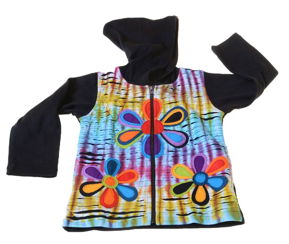 Kunst Und Magie Kinder Hippie Jacke Goa Psy Wichtel im Batik Razor Cut Design Valentinstagsangebot