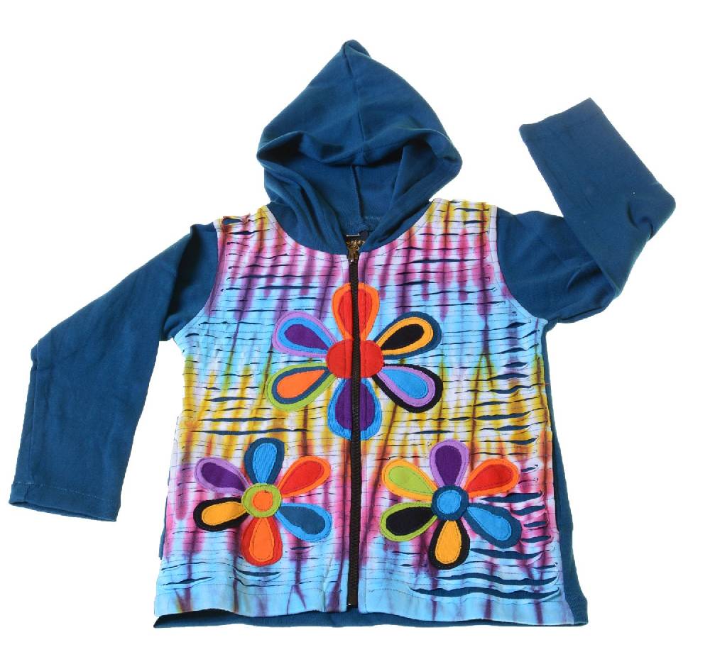 Kunst Und Magie Kinder Hippie Jacke Goa Psy Wichtel im Batik Razor Cut Design Valentinstagsangebot