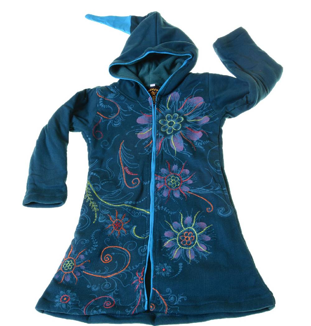 Kunst Und Magie Kinder Hippie Jacke mit Zipfelkapuze Goa Psy Wichtel Fantasy Flowers Heißer Verkauf