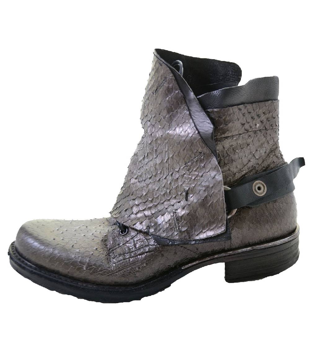 Kunst Und Magie A.S.98 Damen Leder Stiefelette Piombo Nero Auslauf