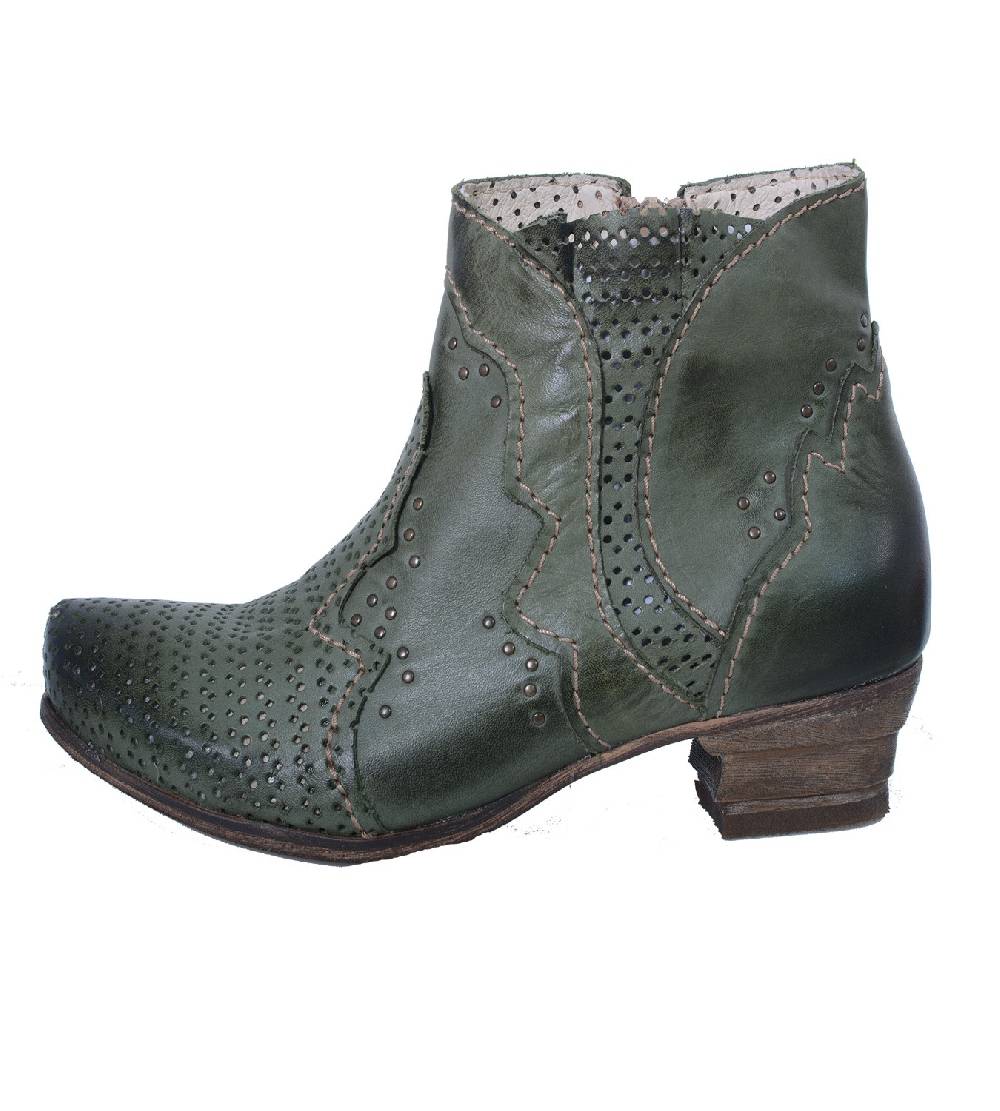 Kunst Und Magie Rovers Crust Costa Kiwi grüne Stiefefelette Fabrikverkauf