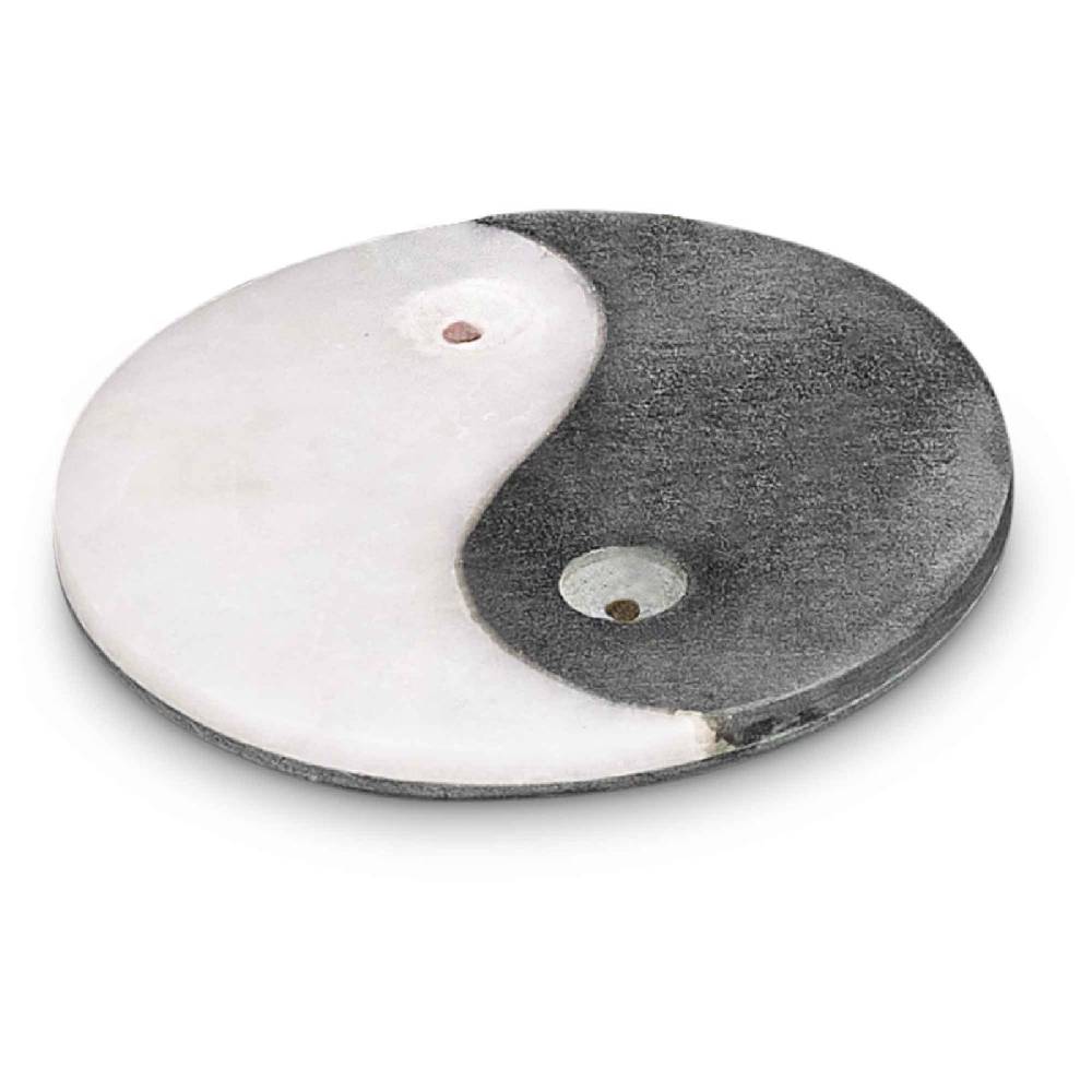 Kunst Und Magie Räucherstäbchenhalter Ying Yang Halter für Räucherstäbchen und Kegel aus Speckstein 10cm Flash Sale