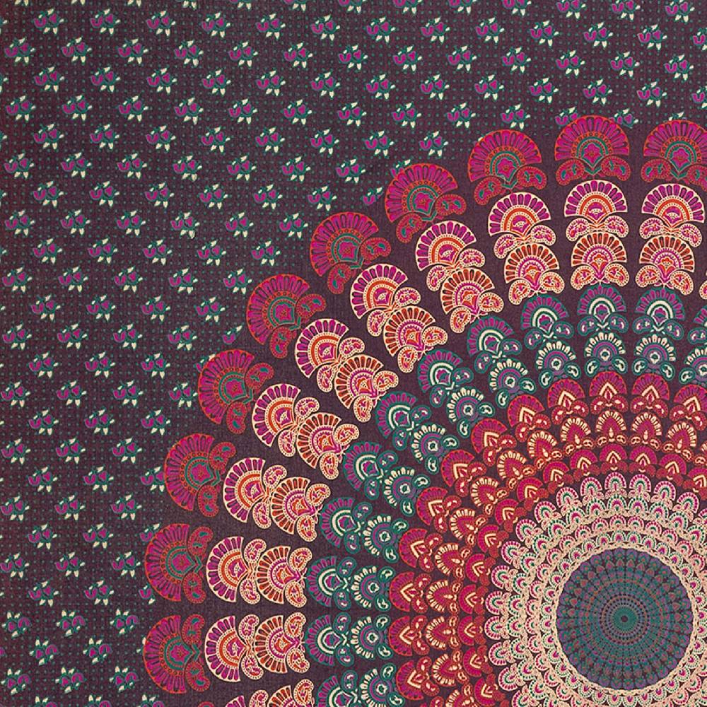 Kunst Und Magie Tagesdecke Wandbehang Mandala Deko Tuch Peacock Pfau XL ca. 200 x 230cm Valentinstagsangebot