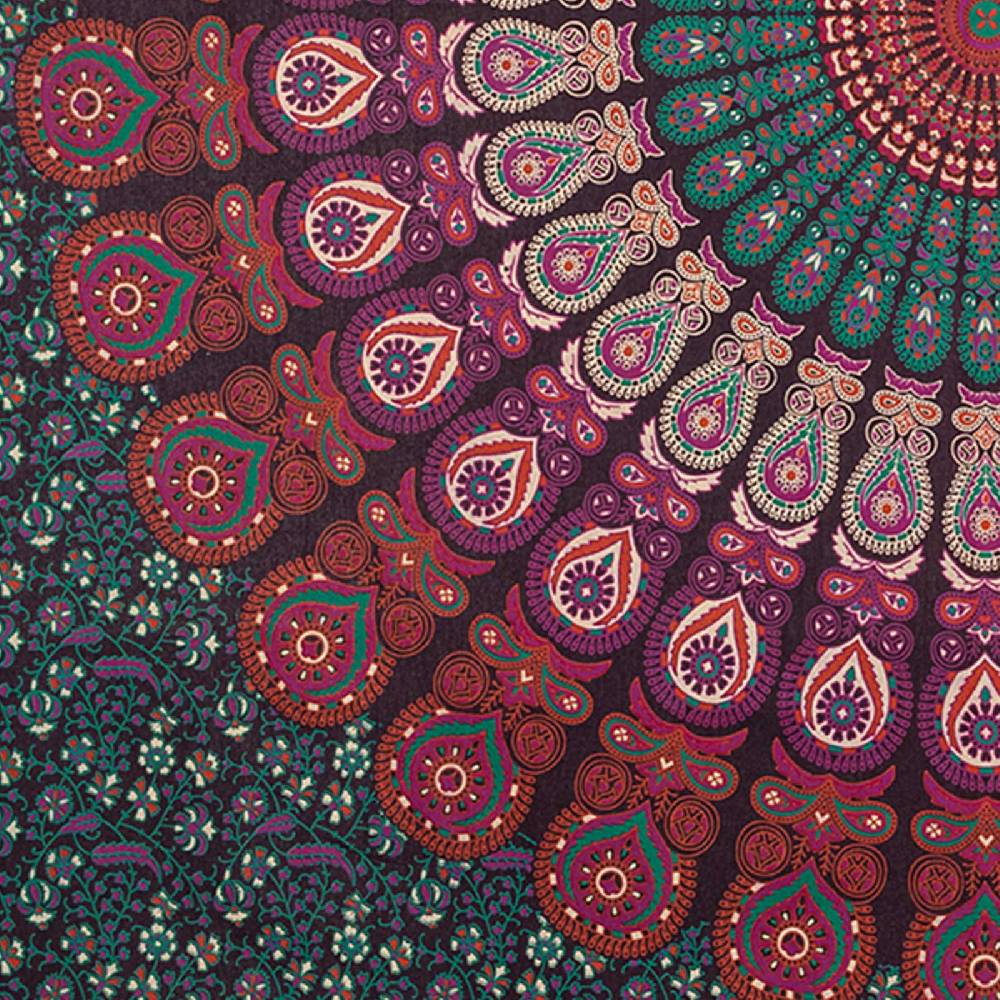 Kunst Und Magie Tagesdecke Wandbehang Mandala Deko Tuch Peacock Pfau XL ca. 200 x 230cm Neueste Mode