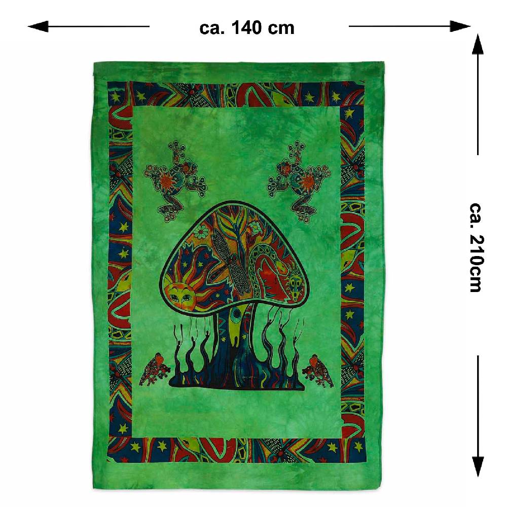Kunst Und Magie Mushrooms Psy Goa Poster Wandbehang Deko Tuch Psychedelic Dekotuch ca. 210 x 140 cm Zeitlich begrenztes Angebot