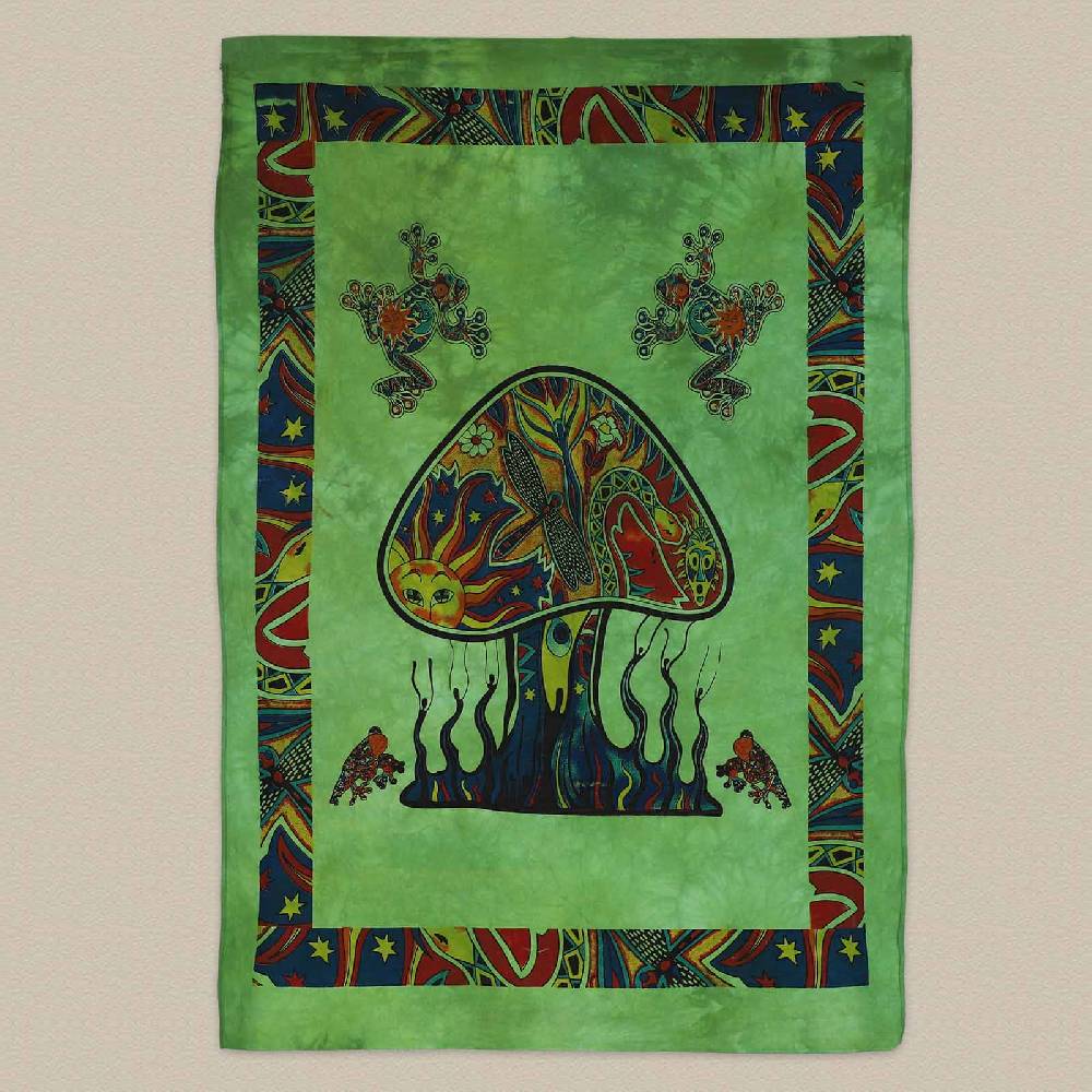 Kunst Und Magie Mushrooms Psy Goa Poster Wandbehang Deko Tuch Psychedelic Dekotuch ca. 210 x 140 cm Zeitlich begrenztes Angebot