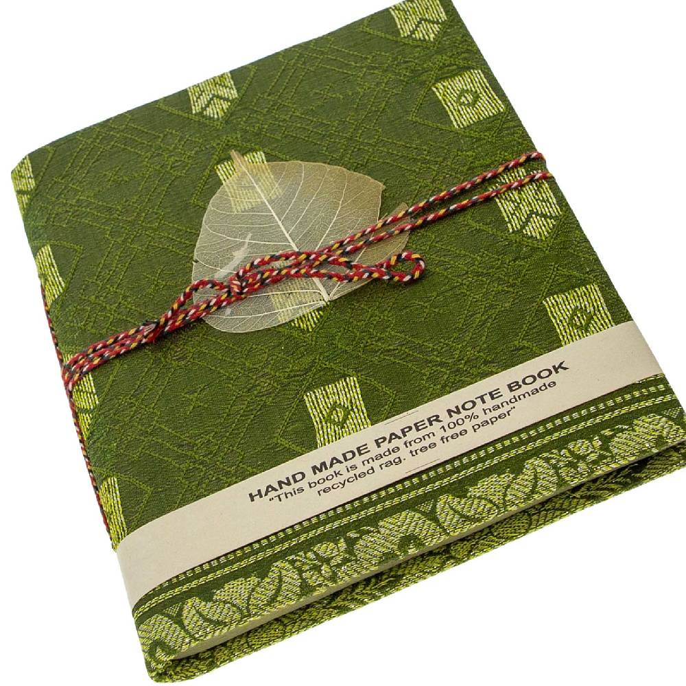 Kunst Und Magie Tagebuch Poesiealbum handgefertigt Sari Baumwollpapier- Notizbuch Indien Buch 8x12cm Nachhaltig Bestseller