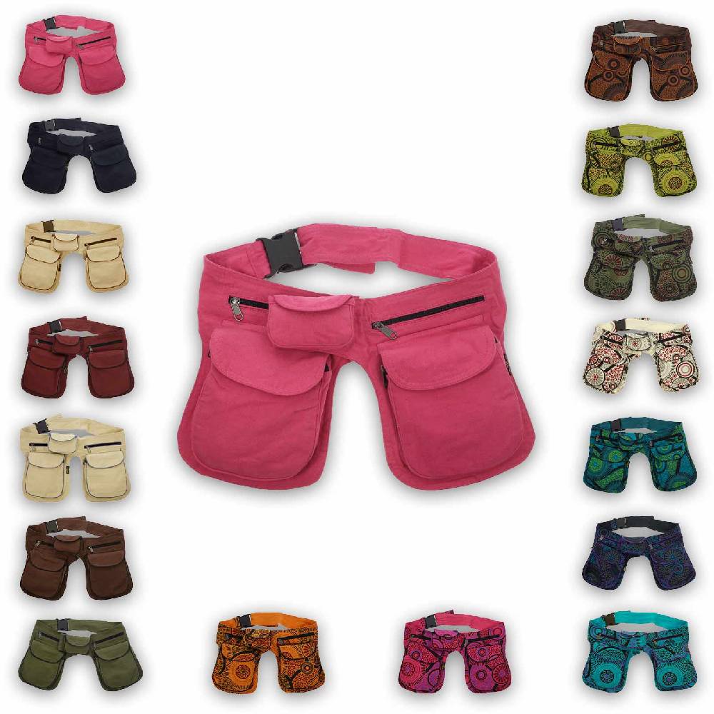 Kunst Und Magie Kunst und Magie Doppel Bauchtasche Sidebag Gürteltasche Festivaltasche Hippie Goa Hüfttasche Wochenangebot