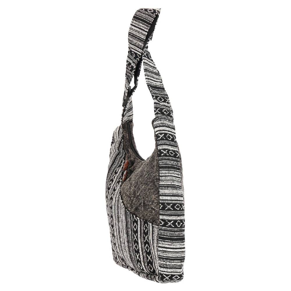 Kunst Und Magie Kunst und Magie Damen Schultertasche Stonewashed Hippie Handtasche Boho Goa Tasche mit Schulterriemen Schlussverkauf