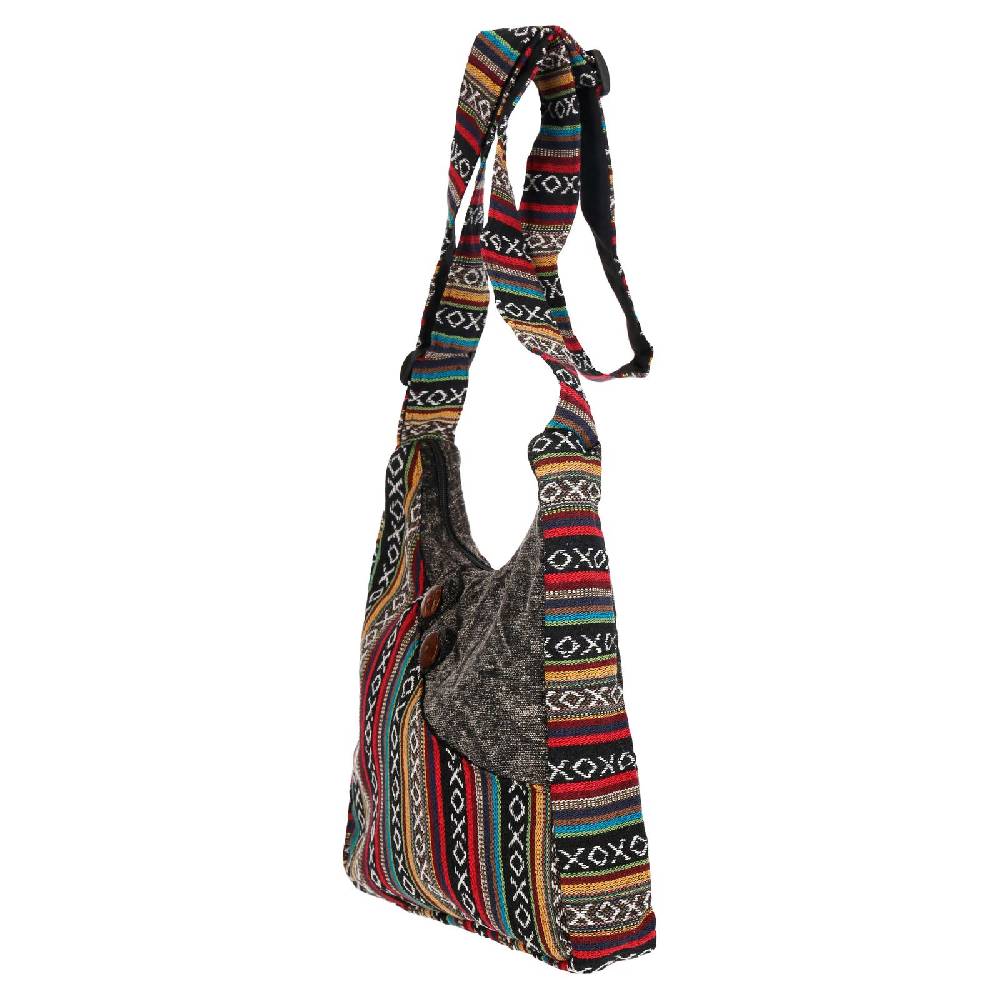 Kunst Und Magie Kunst und Magie Damen Schultertasche Stonewashed Hippie Handtasche Bunte Goa Tasche mit Schulterriemen Günstiger Verkauf