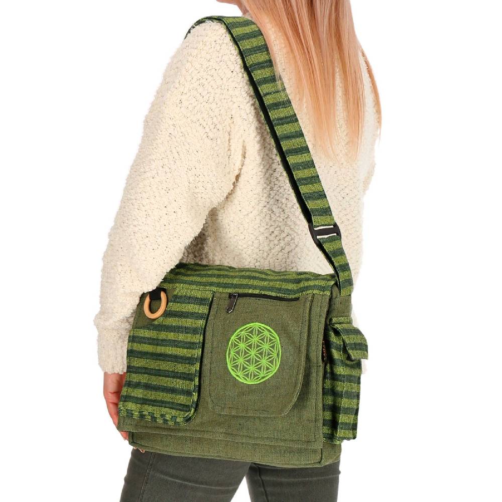 Kunst Und Magie Kunst und Magie Damen Schultertasche Lebensblume Hippie Handtasche Goa Tasche mit Schulterriemen Fabrikverkauf