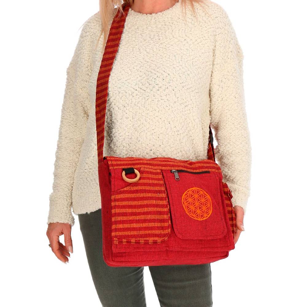 Kunst Und Magie Kunst und Magie Damen Schultertasche Lebensblume Hippie Handtasche Goa Tasche mit Schulterriemen Fabrikverkauf