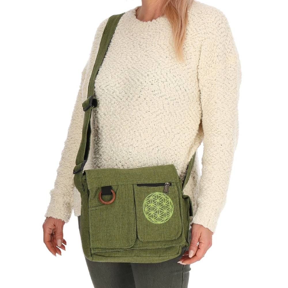 Kunst Und Magie Damen Tasche mit Schulterriemen Lebensblume Umhängetasche Hippie Handtasche Goa Schultertasche Limitierter Zeitrabatt