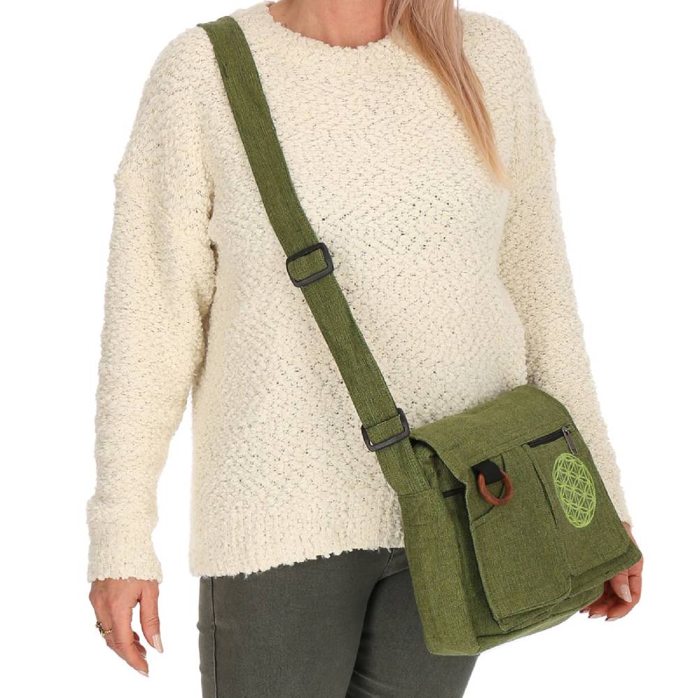 Kunst Und Magie Damen Tasche mit Schulterriemen Lebensblume Umhängetasche Hippie Handtasche Goa Schultertasche Limitierter Zeitrabatt