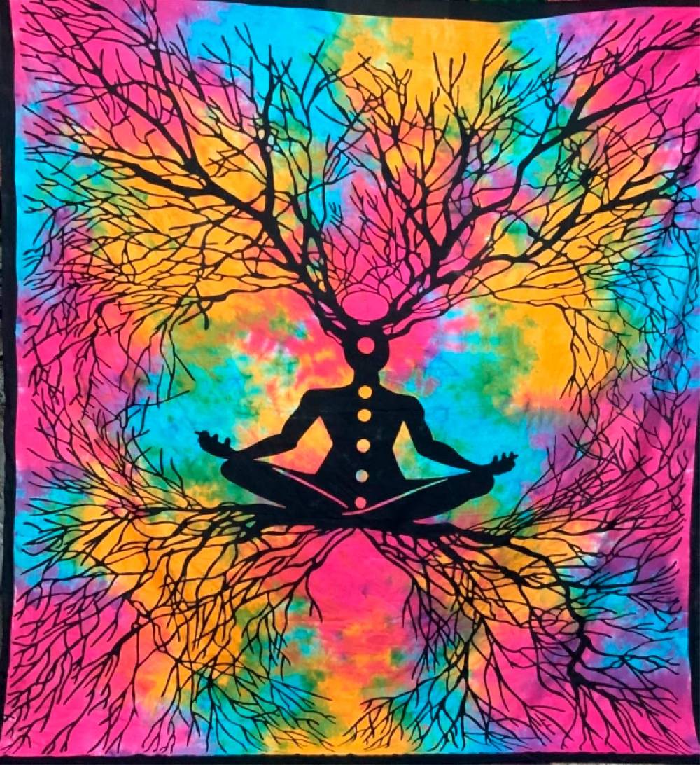 Kunst Und Magie Kunst und Magie Tagesdecke Wandbehang Erdung Deko Tuch Chakra Yoga Root Meditation ca. 200 x 230cm Jubiläumsangebot