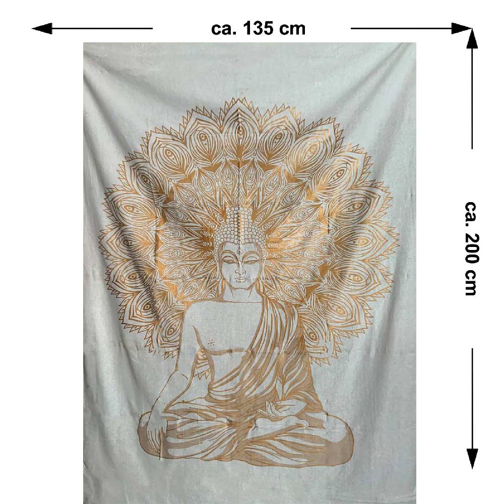 Kunst Und Magie Kunst und Magie Tagesdecke Wandbehang Deko Tuch Buddha Meditation ca. 200 x135cm Sonderangebote