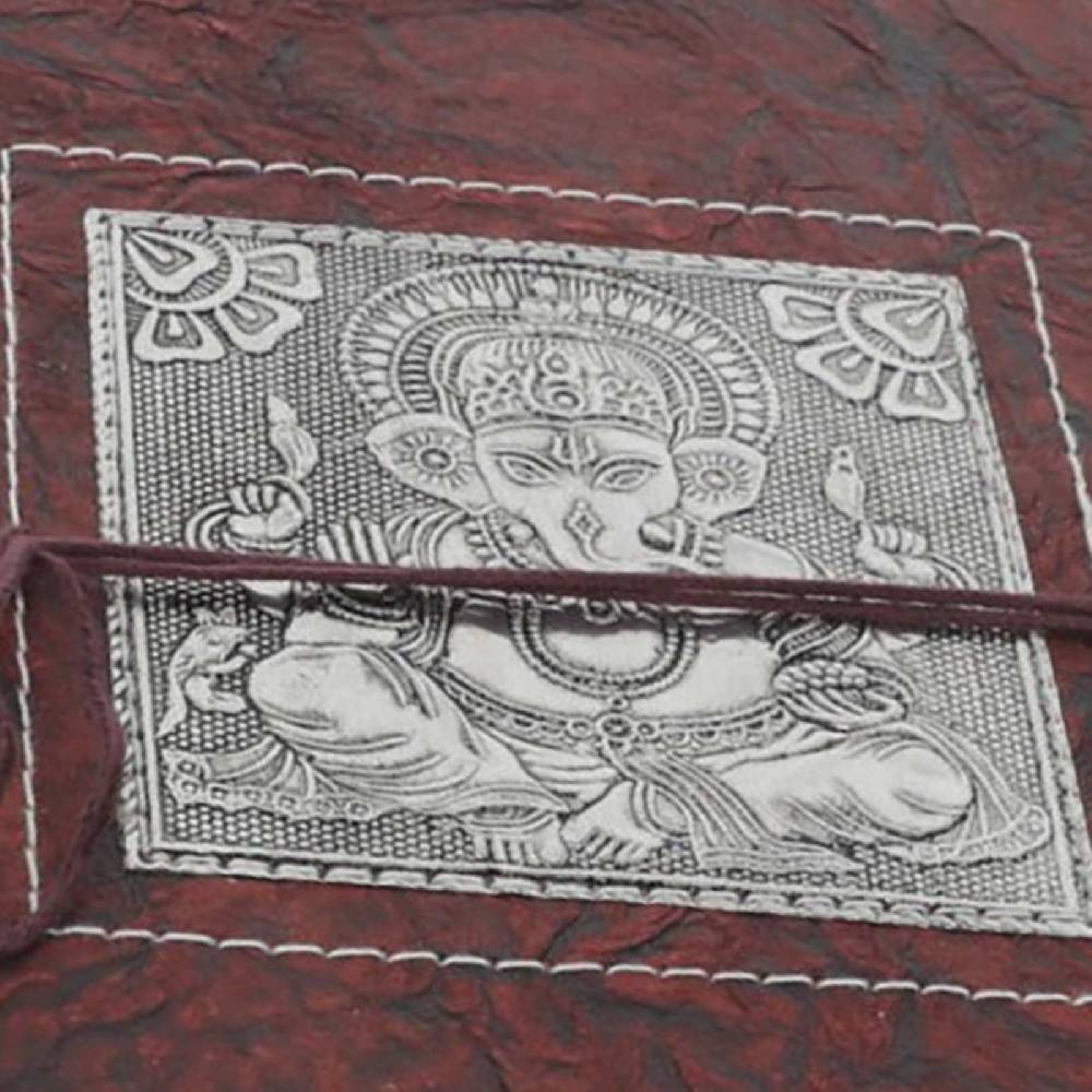 Kunst Und Magie Tagebuch Poesiealbum handgefertigt - Geprägtes Notizbuch Lord Ganesha 25x18cm XL Letzte 2 Tage