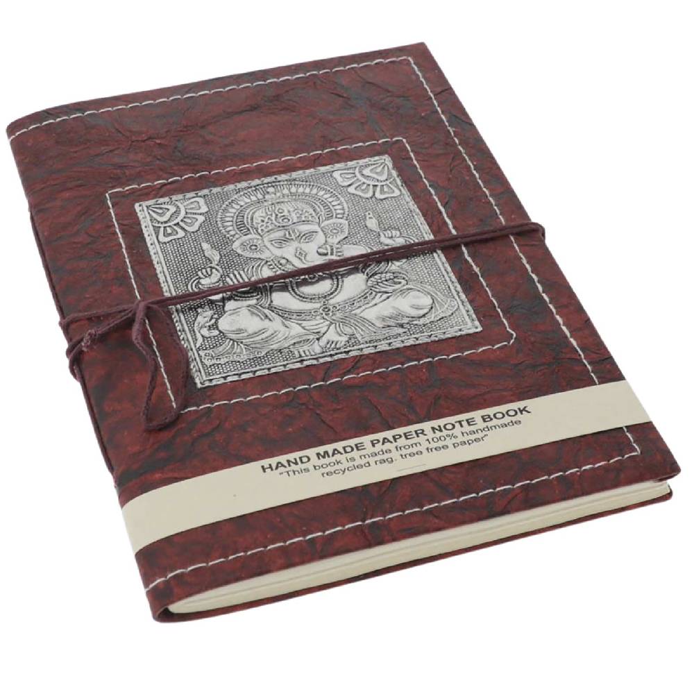 Kunst Und Magie Tagebuch Poesiealbum handgefertigt - Geprägtes Notizbuch Lord Ganesha 25x18cm XL Letzte 2 Tage