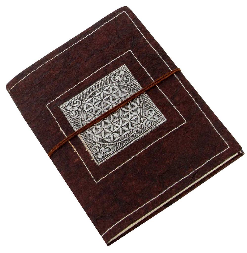 Kunst Und Magie Tagebuch Poesiealbum handgefertigt - Geprägtes Notizbuch Blume des Lebens Flower of Life 25x18cm XL Nur für heute
