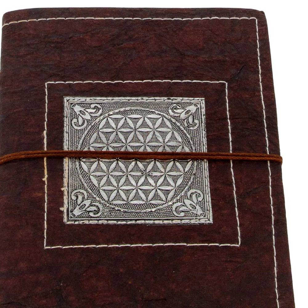 Kunst Und Magie Tagebuch Poesiealbum handgefertigt - Geprägtes Notizbuch Blume des Lebens Flower of Life 25x18cm XL Nur für heute