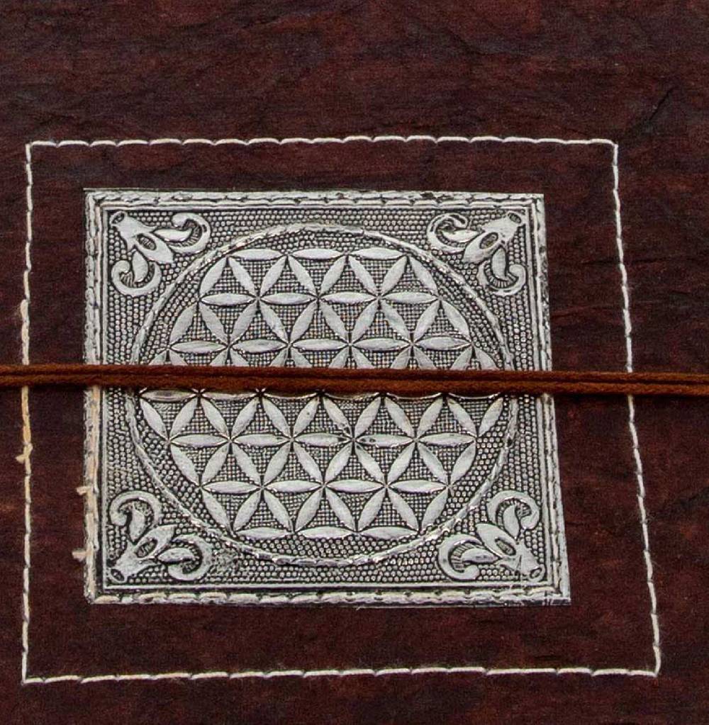 Kunst Und Magie Tagebuch Poesiealbum handgefertigt - Geprägtes Notizbuch Blume des Lebens Flower of Life 25x18cm XL Nur für heute