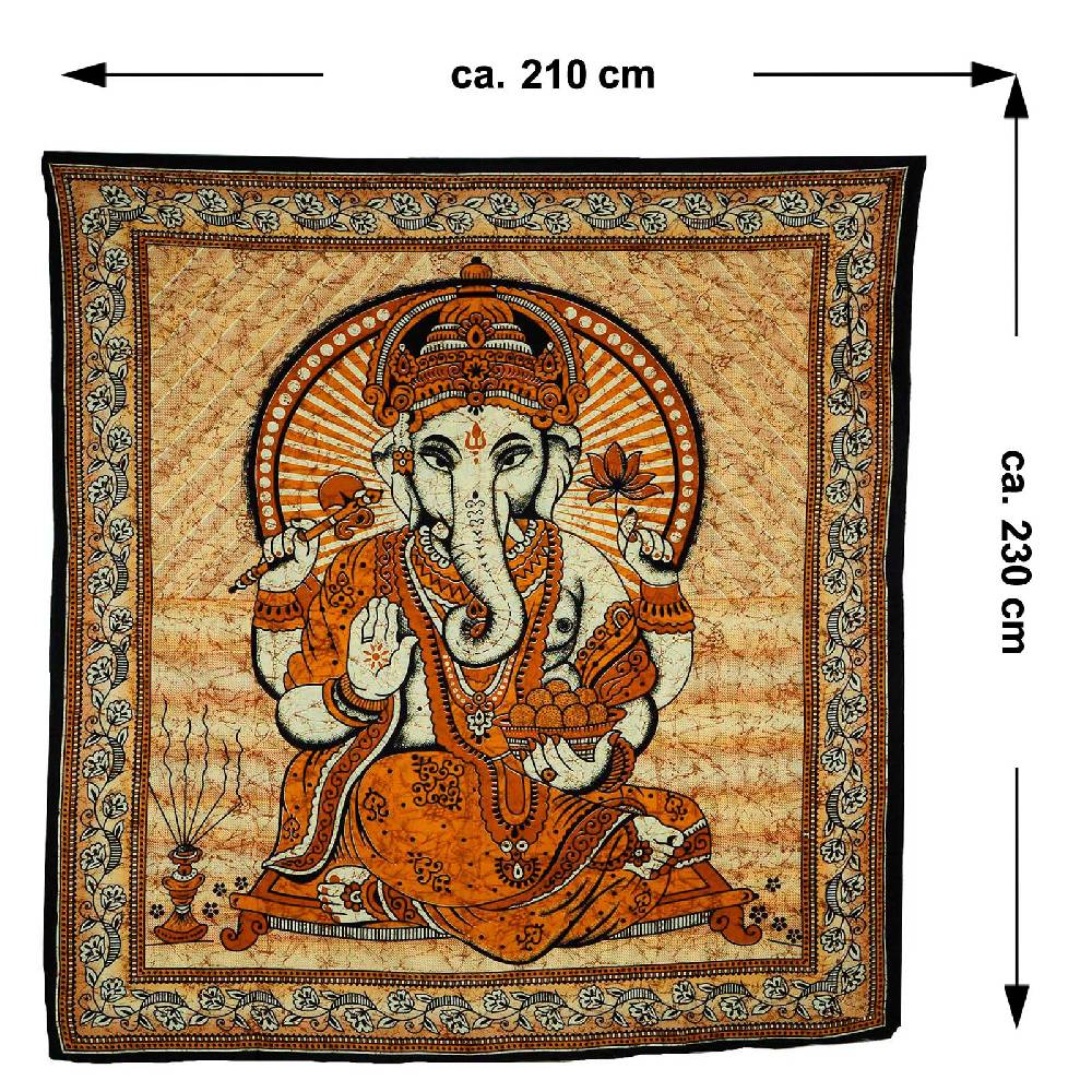 Kunst Und Magie Ganesha Dekotuch Große Tagesdecke Wandbehang Tuch Goa ca. 210 x 230 cm Super Rabatt