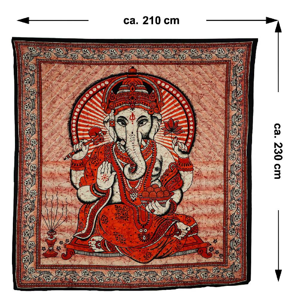 Kunst Und Magie Ganesha Dekotuch Große Tagesdecke Wandbehang Tuch Goa ca. 210 x 230 cm 50% Rabatt mit kostenlosem Versand