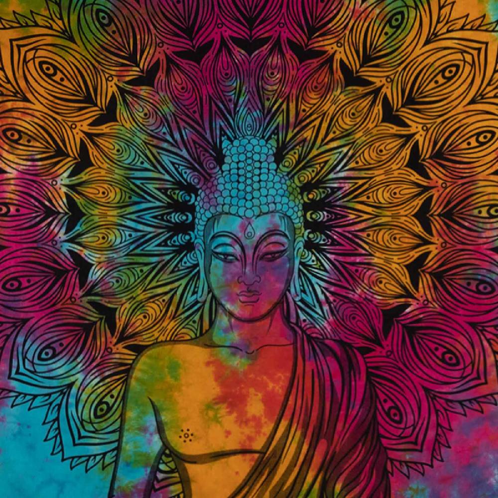 Kunst Und Magie Buddha Dekotuch Große Tagesdecke Wandbehang Tuch Goa ca. 135 x 200cm Fabrikladen