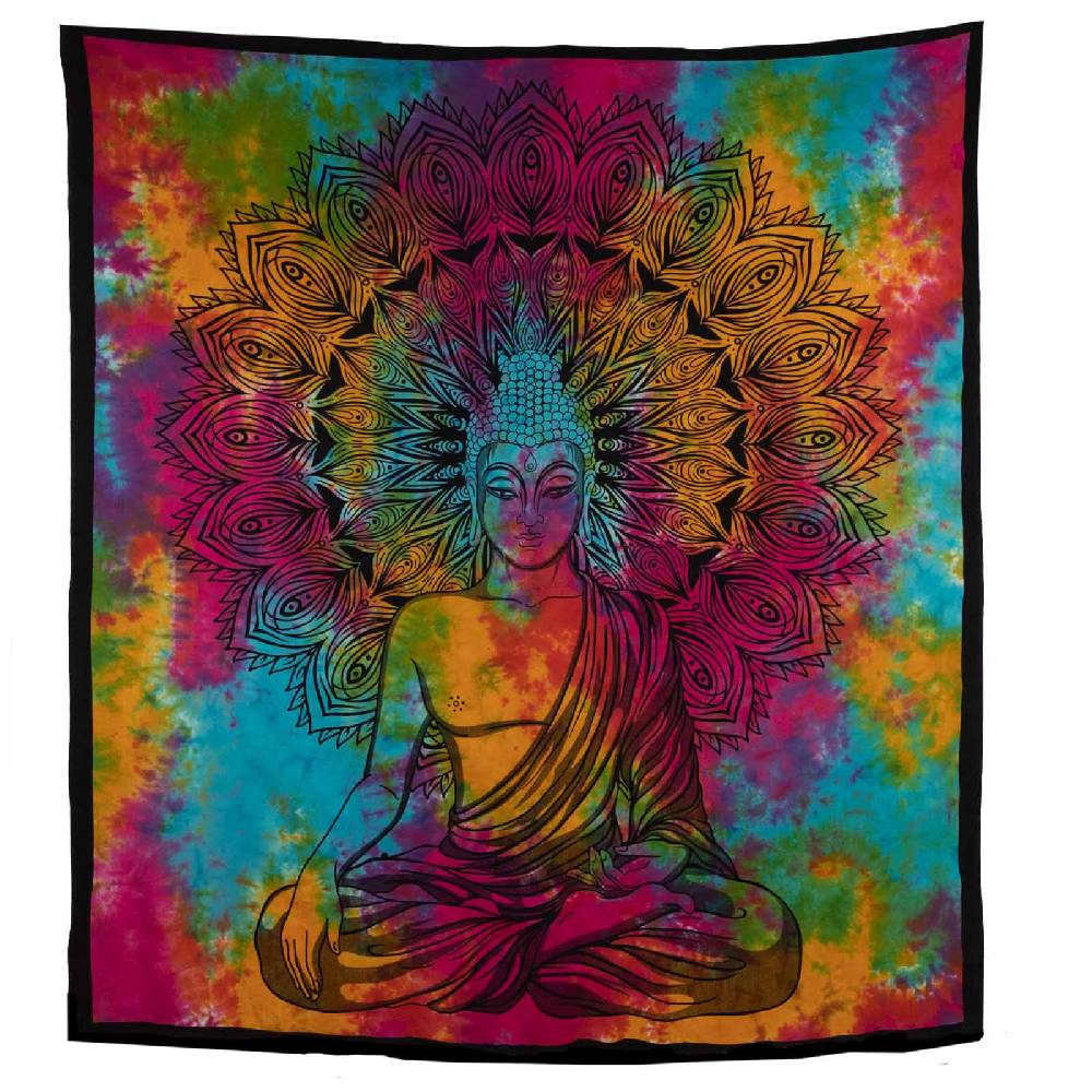 Kunst Und Magie Buddha Dekotuch Große Tagesdecke Wandbehang Tuch Goa ca. 135 x 200cm Fabrikladen