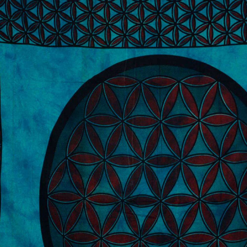 Kunst Und Magie Tagesdecke Wandbehang Blume des Lebens Mandala Tuch Indien ca. 230 x 210 cm von Kunst und Magie Black Friday Preise