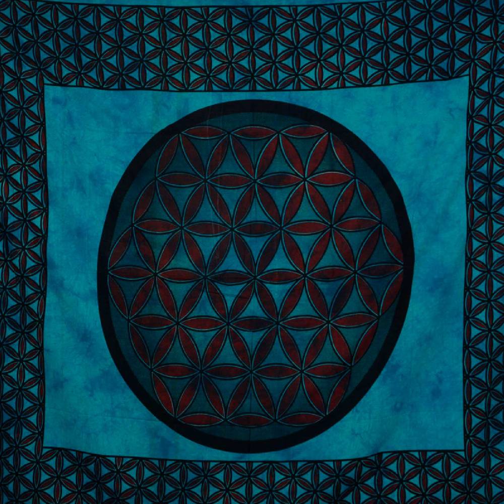 Kunst Und Magie Tagesdecke Wandbehang Blume des Lebens Mandala Tuch Indien ca. 230 x 210 cm von Kunst und Magie Black Friday Preise
