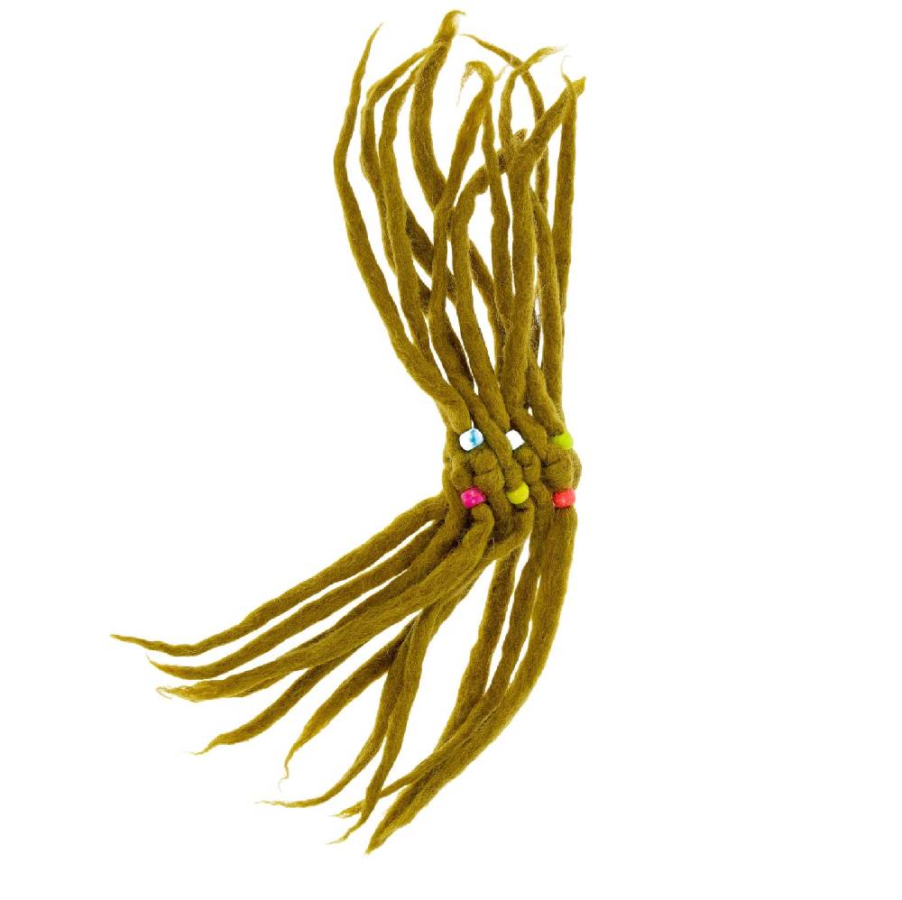 Kunst Und Magie KUNST UND MAGIE Filz Haargummi Dreads Haarschmuck Rasta scrounchi Xl Beige im Angebot