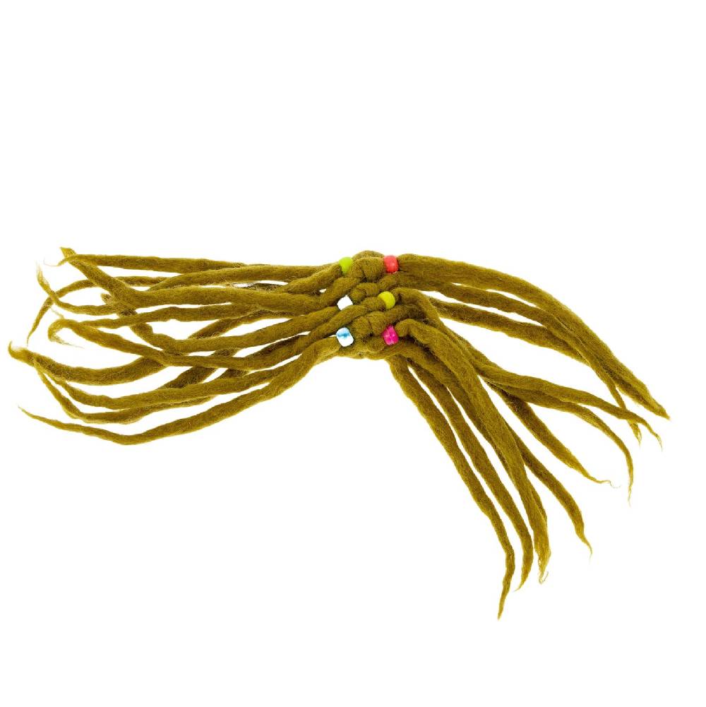 Kunst Und Magie KUNST UND MAGIE Filz Haargummi Dreads Haarschmuck Rasta scrounchi Xl Beige im Angebot