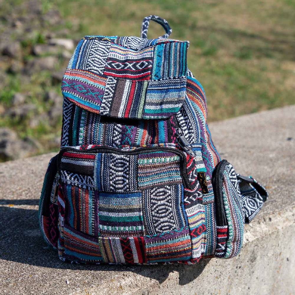 Kunst Und Magie Kunst und Magie Bunter Hippie Rucksack Tagesrucksack Daypack Nepal Fair Nachhaltig Günstiger Verkauf