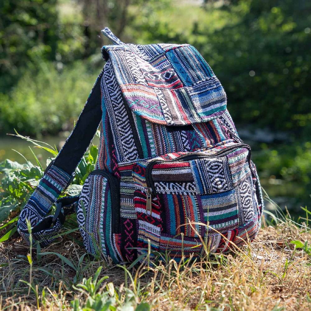 Kunst Und Magie Kunst und Magie Bunter Hippie Rucksack Tagesrucksack Daypack Nepal Fair Nachhaltig Günstiger Verkauf
