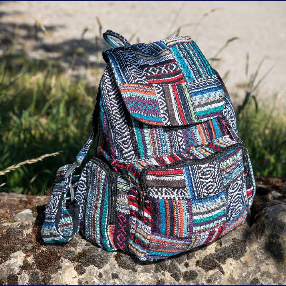 Kunst Und Magie Kunst und Magie Bunter Hippie Rucksack Tagesrucksack Daypack Nepal Fair Nachhaltig Günstiger Verkauf